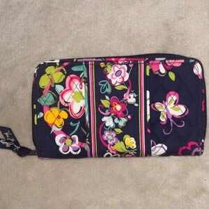 Vera Bradley Ribbons Navy Floral Wallet